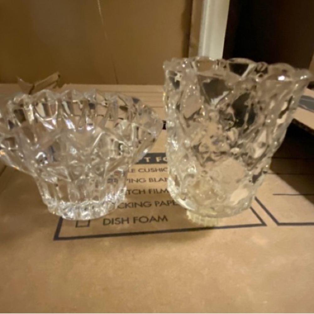 Elegant vintage Crystal Glass trio